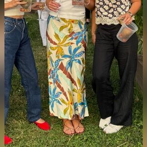 Never Fully Dressed Print Maxi Slip Skirt